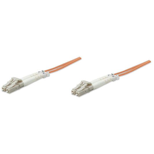 5 m LC to LC UPC Fiber Optic Patch Cable, 3.0 mm, Duplex, LSZH, OM1 Multimode, Orange Image 1