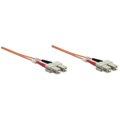 5 m SC to SC UPC Fiber Optic Patch Cable, 3.0 mm, Duplex, LSZH, OM1 Multimode, Orange Image 3