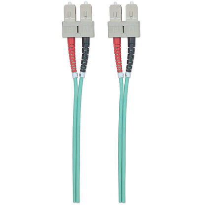 5 m SC to SC UPC Fiber Optic Patch Cable, 3.0 mm, Duplex, LSZH, OM3 Multimode, Aqua Image 5