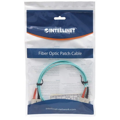 5 m SC to SC UPC Fiber Optic Patch Cable, 3.0 mm, Duplex, LSZH, OM3 Multimode, Aqua Packaging Image 2