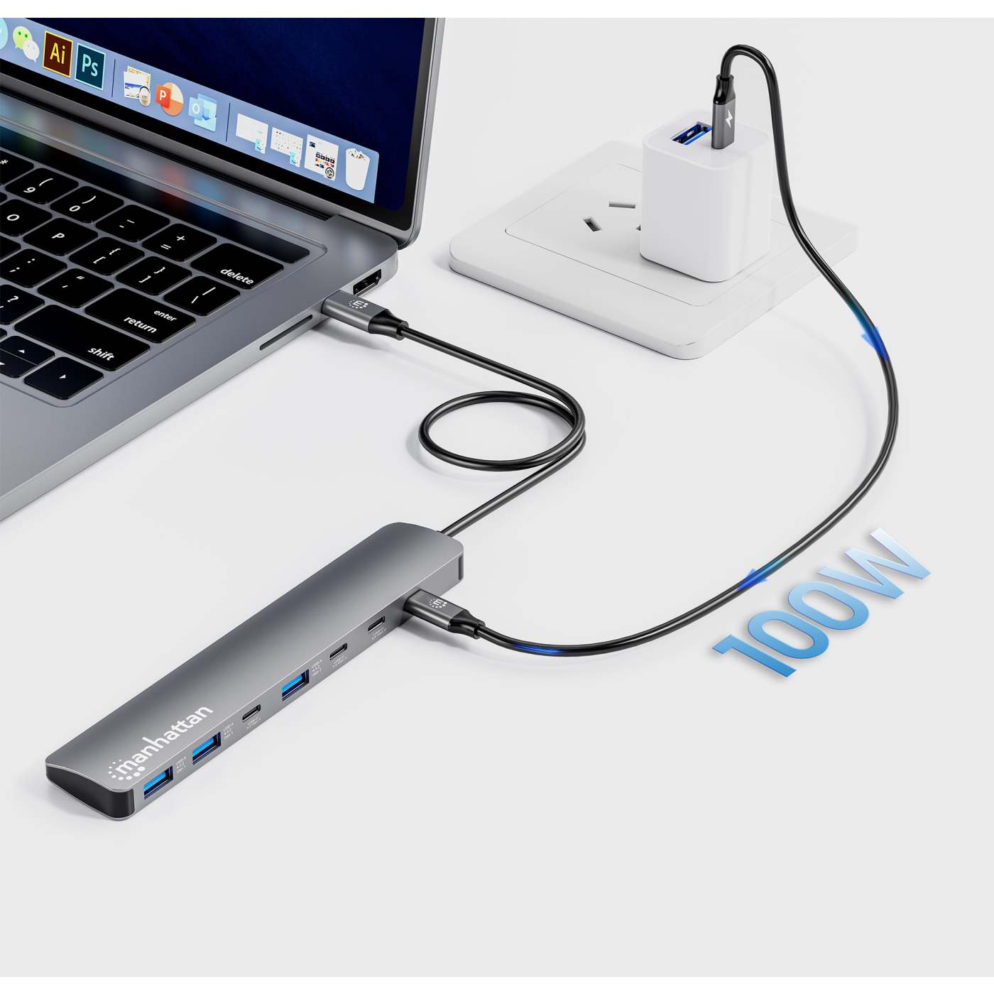 7-Port 10G/5G USB-C / USB-A Hub 4+3 with Power Delivery Image 6