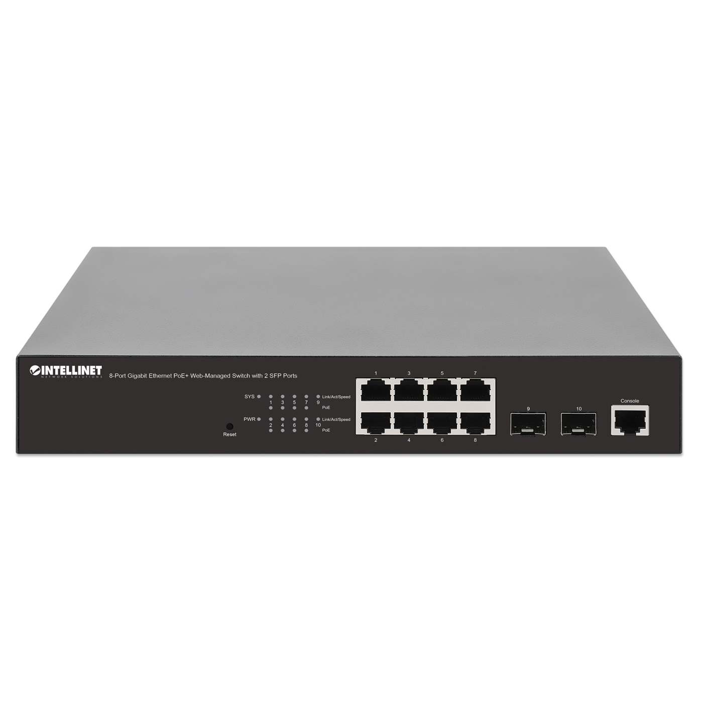 8-Port Gigabit Ethernet PoE+ Web-Managed Switch with 2 SFP Ports Image 4