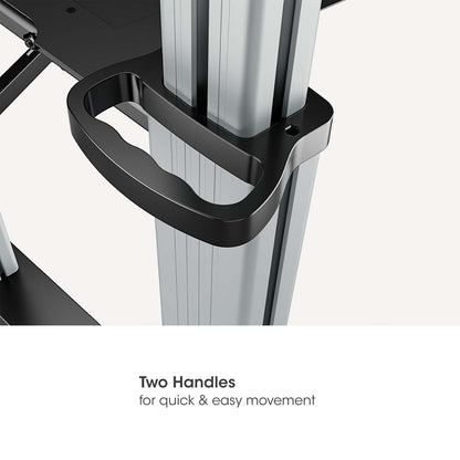 Aluminum Height-Adjustable Multimedia TV Cart, for 60" to 100" Displays Image 11