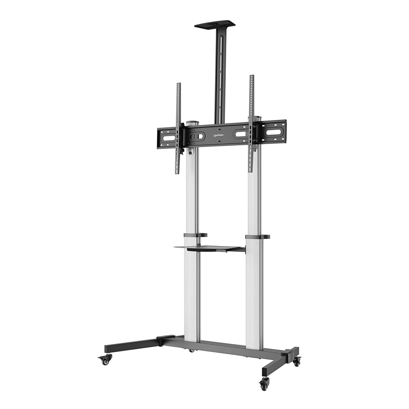 Aluminum Height-Adjustable Multimedia TV Cart, for 60" to 100" Displays Image 1