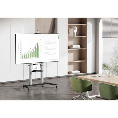 Aluminum Height-Adjustable Multimedia TV Cart, for 60" to 100" Displays Image 3
