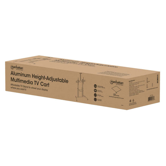 Aluminum Height-Adjustable Multimedia TV Cart, for 60" to 100" Displays Packaging Image 2