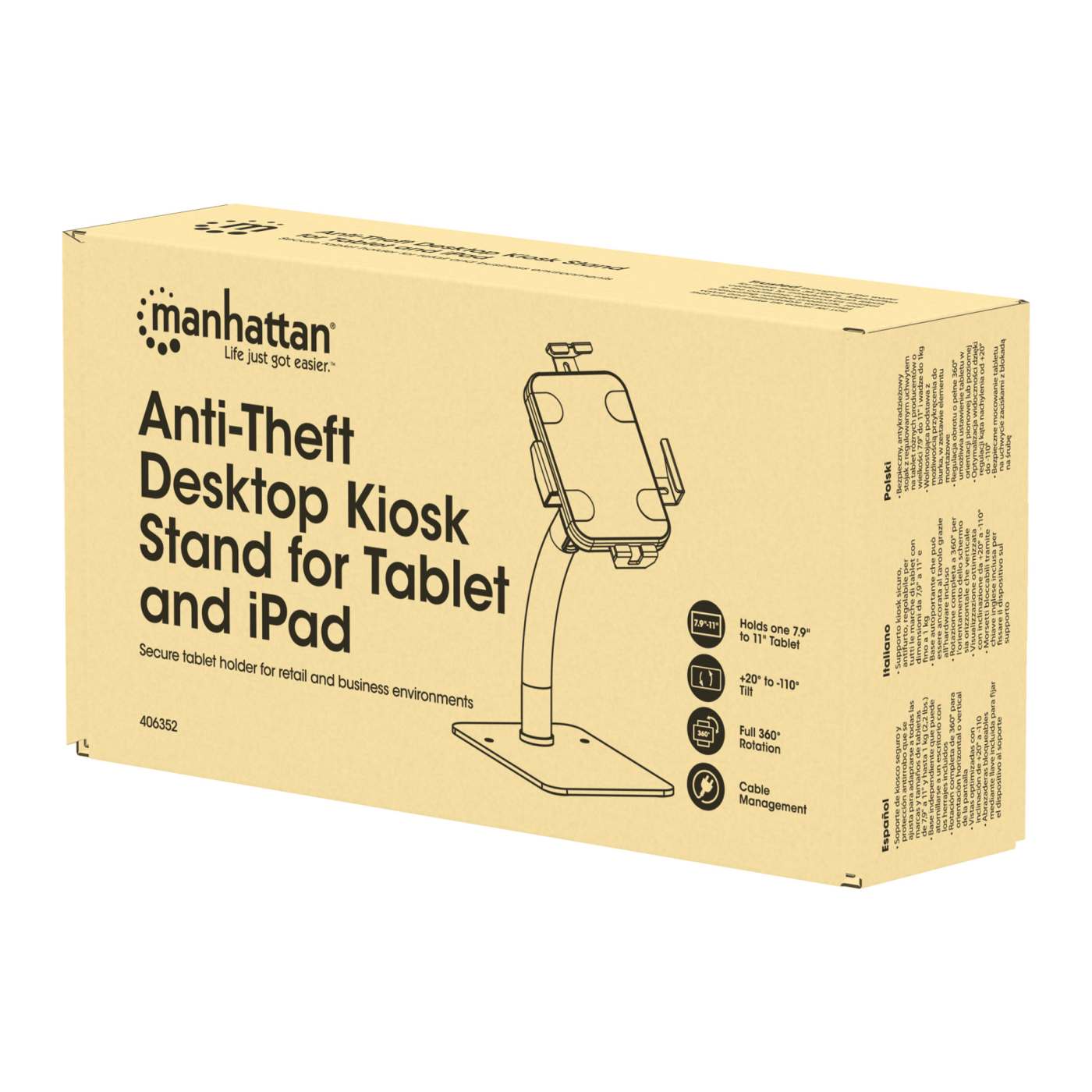 Anti-Theft Desktop Kiosk Stand for Tablet and iPad Packaging Image 2