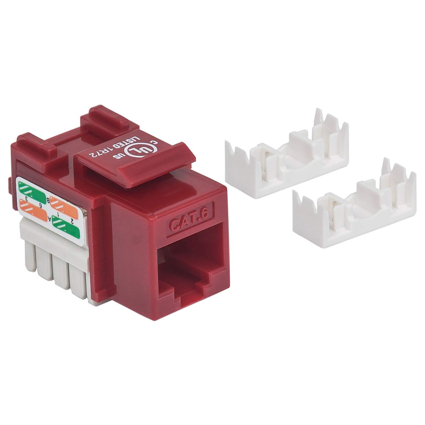 Cat6 Punch-Down Keystone Jack, Red Image 3