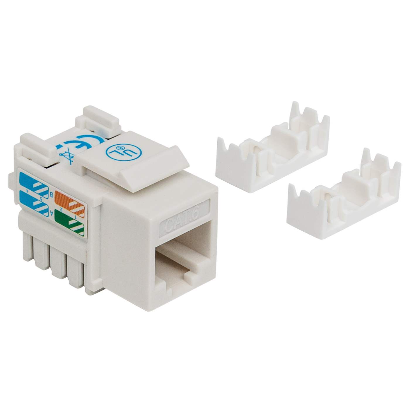 Cat6 Punch-Down Keystone Jack, White Image 3
