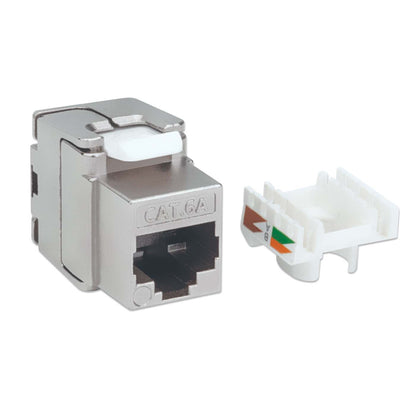 Cat6a 10G Shielded Toolless Keystone Jack, Silver Image 3