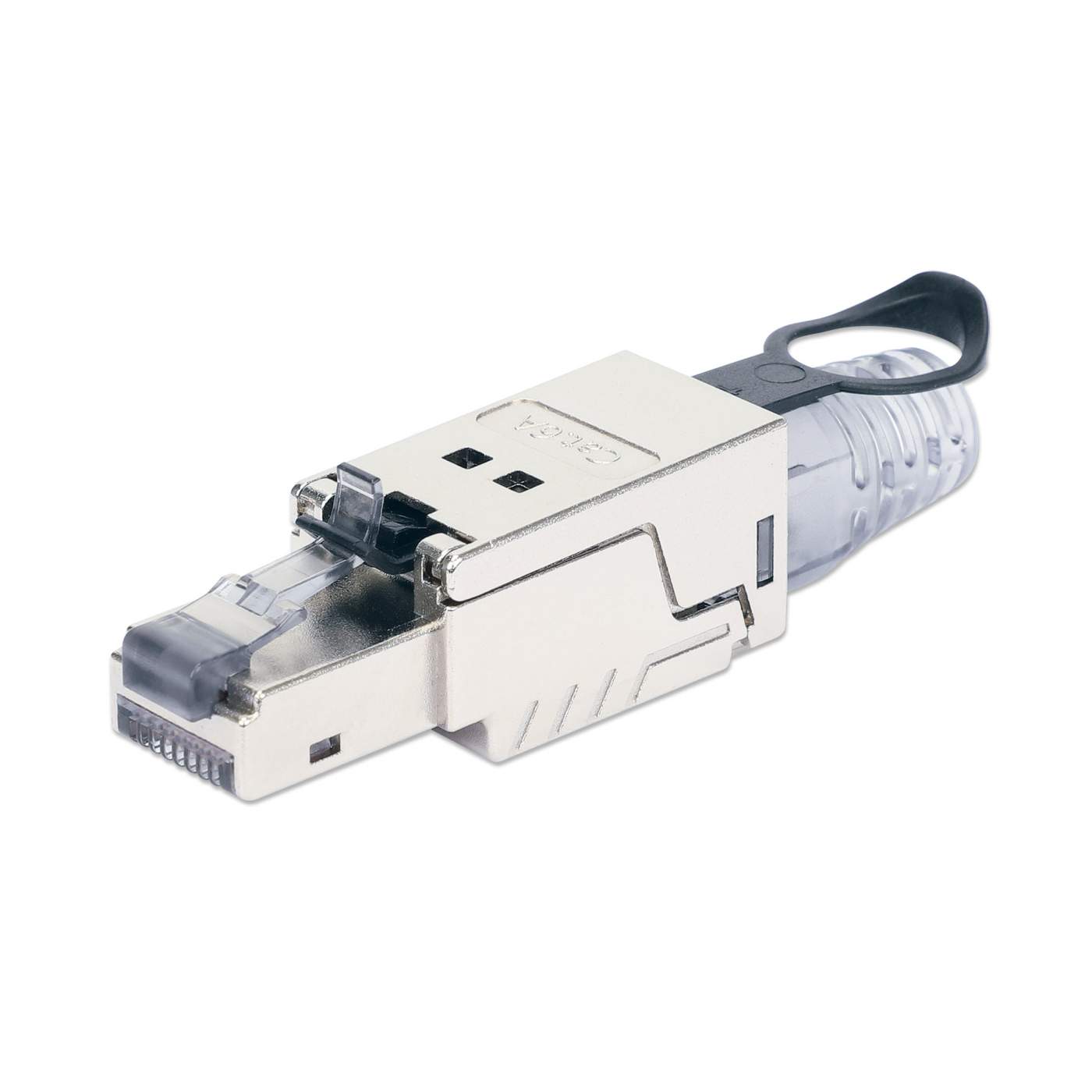 Cat6a 10G Shielded Toolless RJ45 Modular Field Termination Plug with Pull-ring Release Image 1