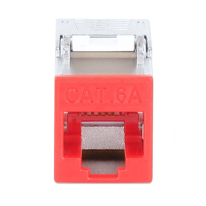Cat6a 10G Shielded Toolless Slim Keystone Jack, Red Image 3