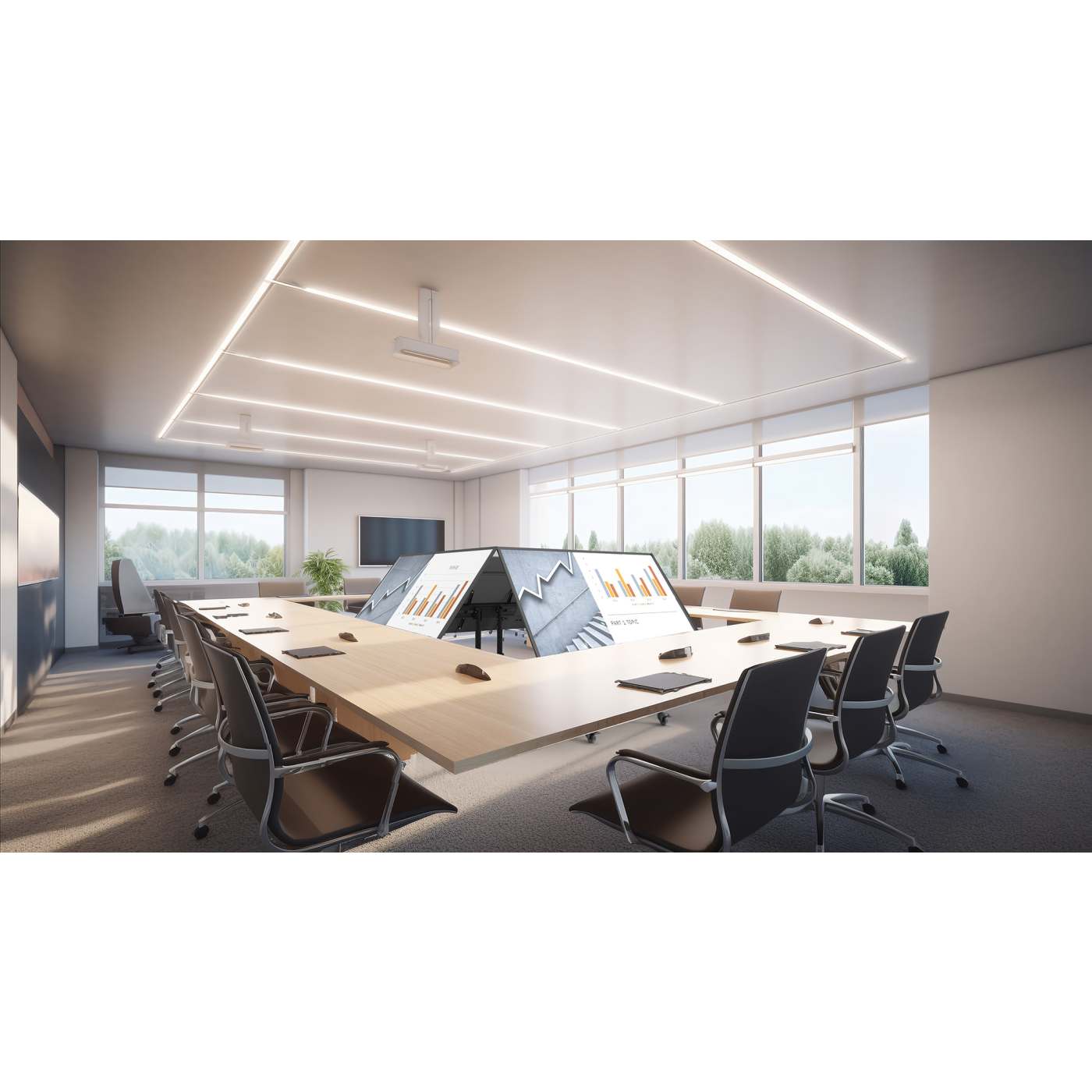 Compact Height-Adjustable TV Cart, for 23" to 70" Displays Image 4