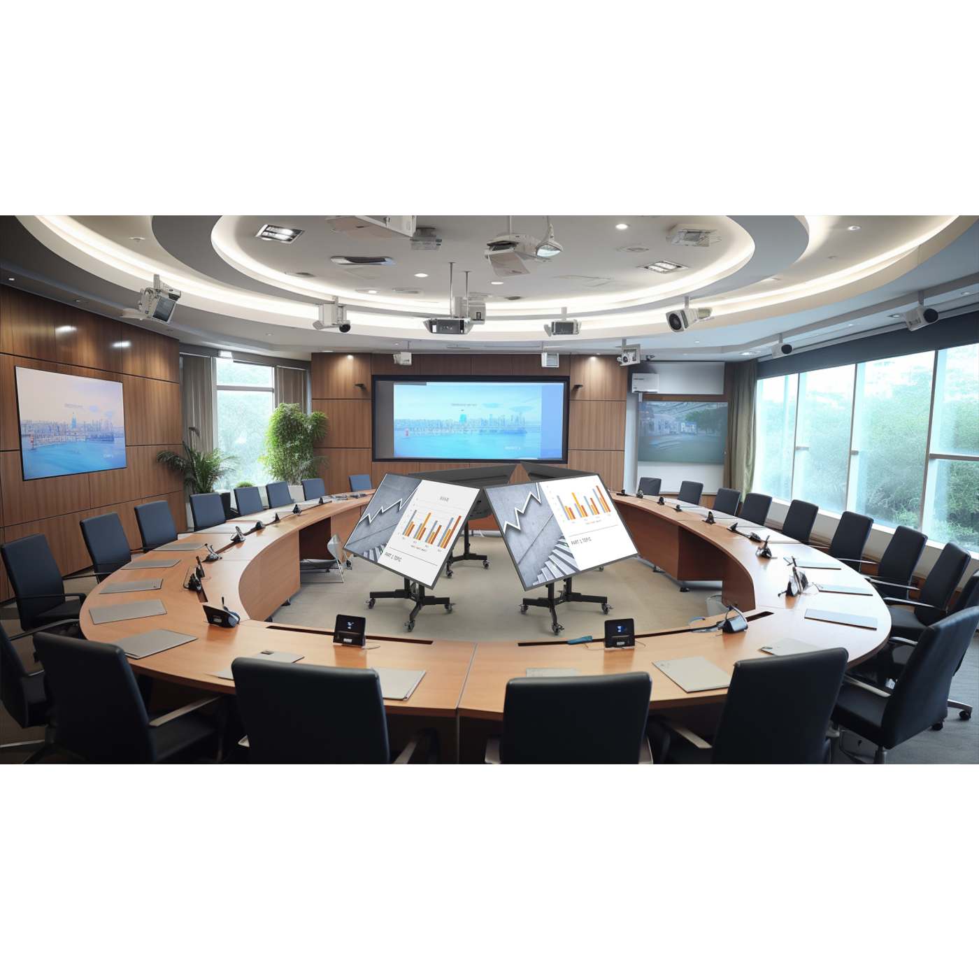 Compact Height-Adjustable TV Cart, for 23" to 70" Displays Image 6