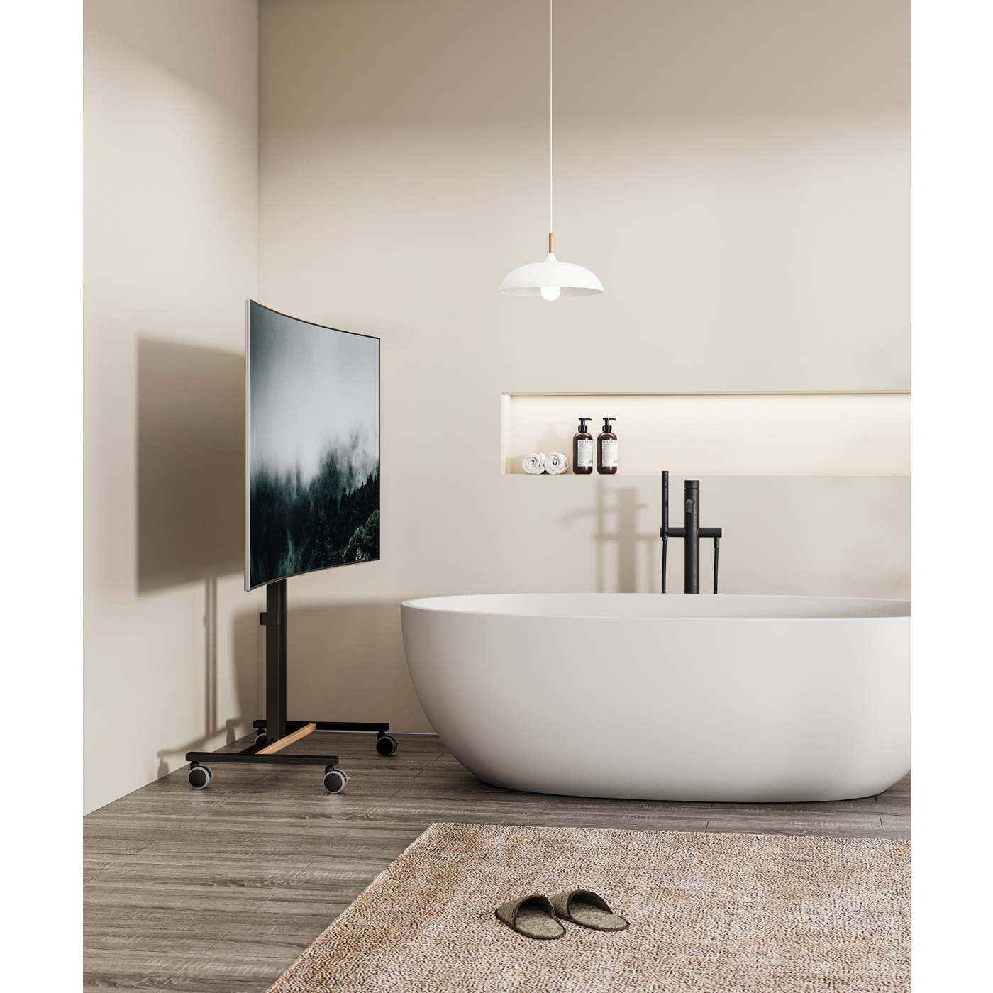 Compact Height-Adjustable TV Cart / Stand Image 15