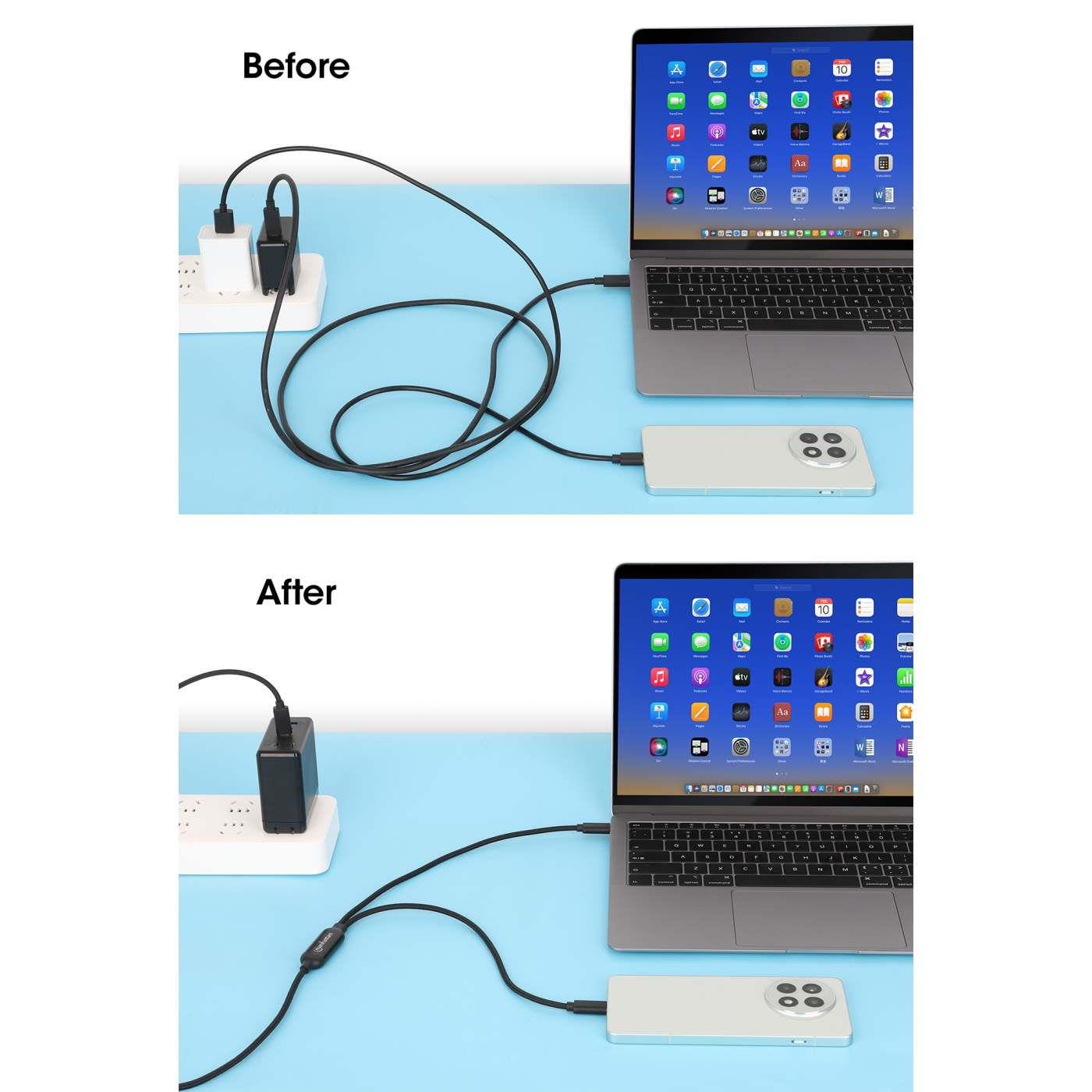 Dual USB-C Charging Cable 100 W, 2 m (7 ft.) Image 6