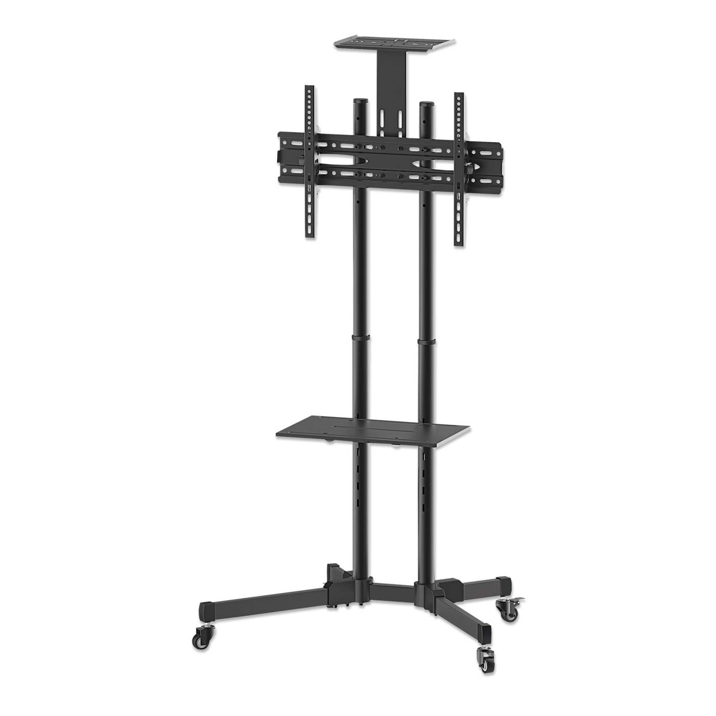 Economy Height-Adjustable Multimedia TV Cart, for 37" to 70" Displays Image 1