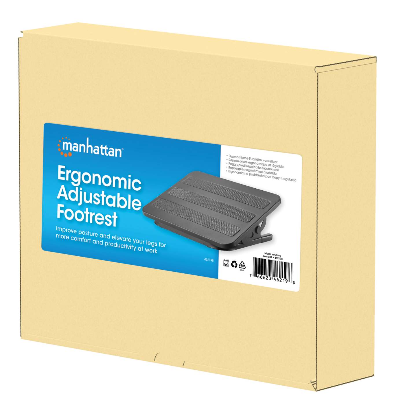 Ergonomic Adjustable Footrest Packaging Image 2
