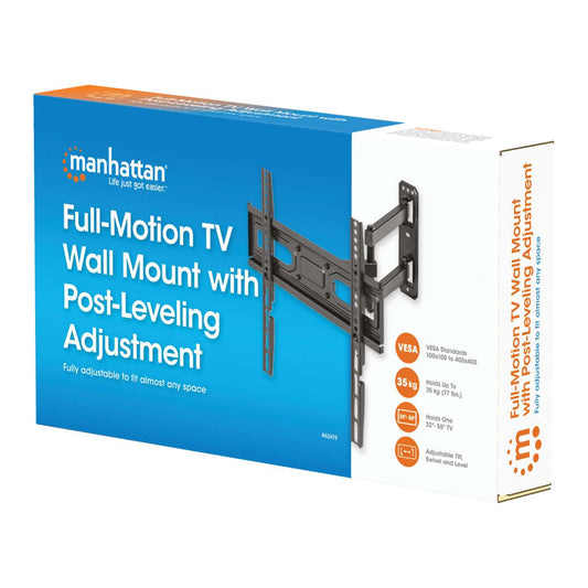 Full-Motion TV Wall Mount with Post-Leveling Adjustment, for 32" to 55" Packaging Image 2