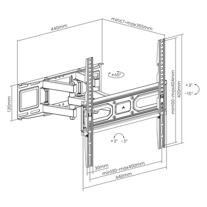 Full-Motion TV Wall Mount with Post-Leveling Adjustment, for 32" to 70" Image 10