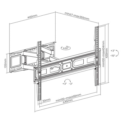 Full-Motion TV Wall Mount with Post-Leveling Adjustment, for 37" to 80" Image 11