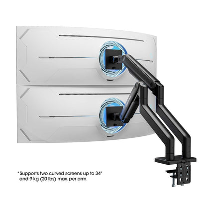 Heavy-Duty Aluminum Mechanical Spring Dual Monitor Desk Mount Image 11