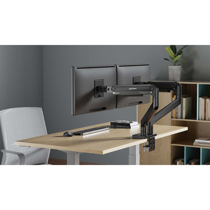 Heavy-Duty Aluminum Mechanical Spring Dual Monitor Desk Mount Image 3