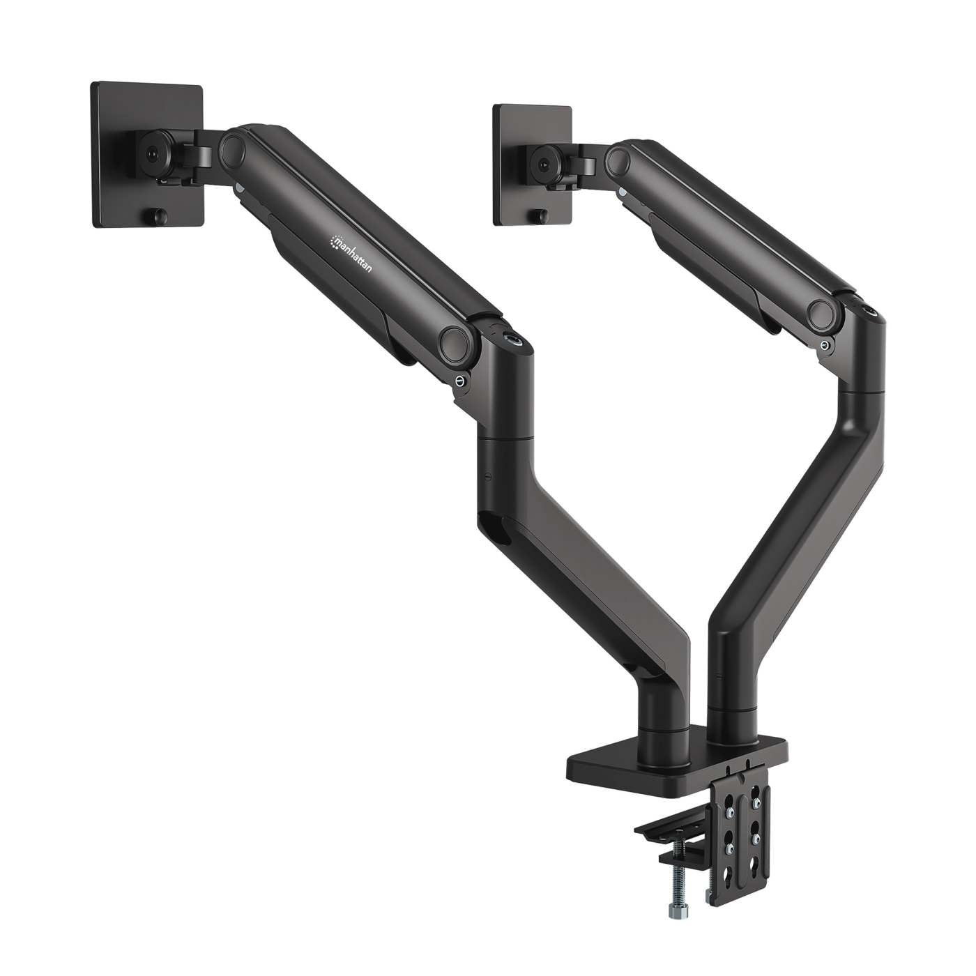 Heavy-Duty Aluminum Mechanical Spring Dual Monitor Desk Mount Image 8