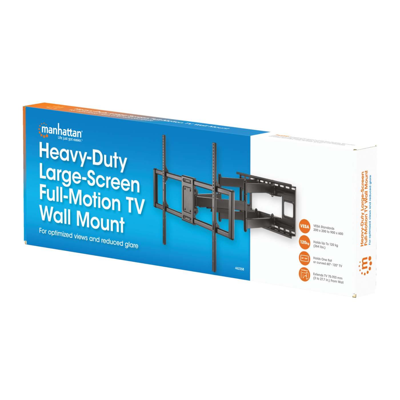 Heavy-Duty Large-Screen Full-Motion TV Wall Mount Packaging Image 2