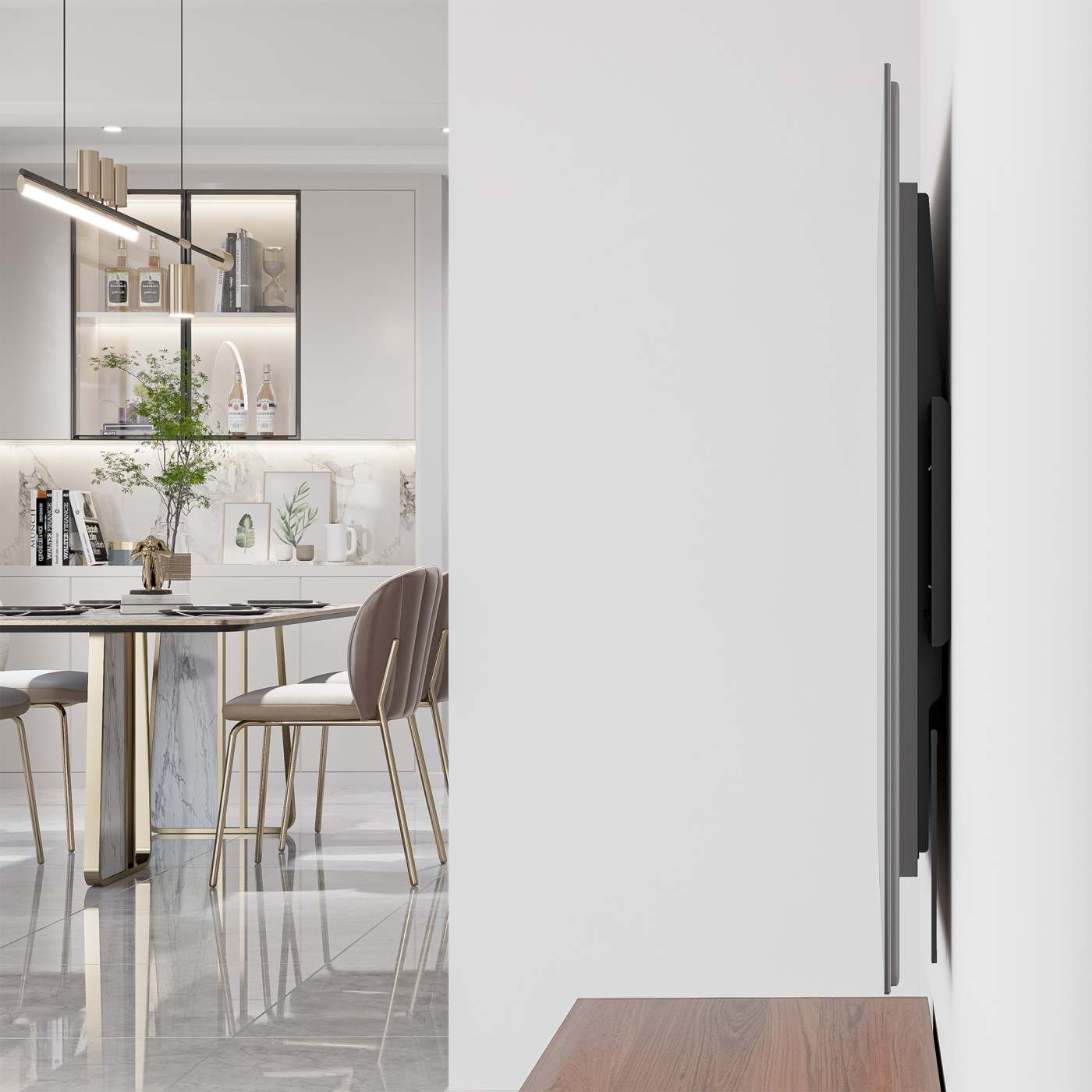 Heavy-Duty Low-Profile Large-Screen Fixed TV Wall Mount, for 60" to 120" Displays Image 11