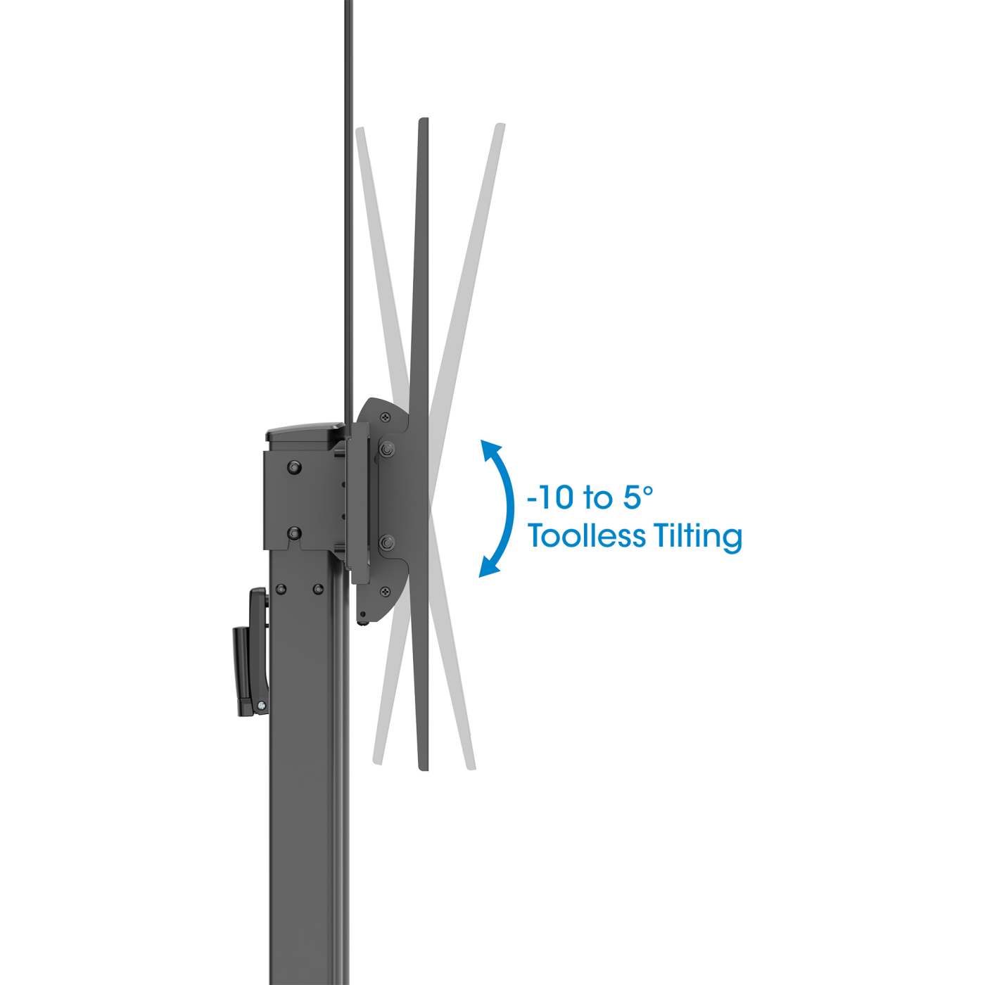 Large-Screen Multimedia TV Cart with Tool-Free Height Adjustment, for 60" to 120" Displays Image 11