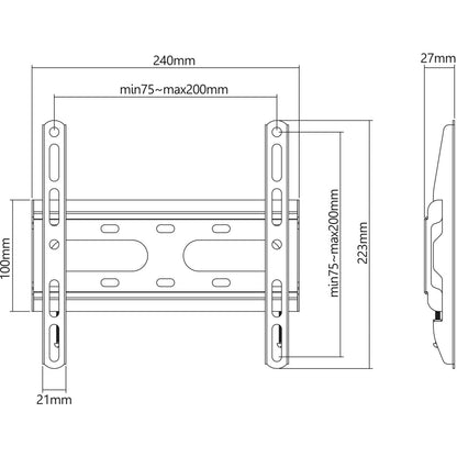 Low-Profile Fixed TV Wall Mount, for 23" to 43" Displays Image 10
