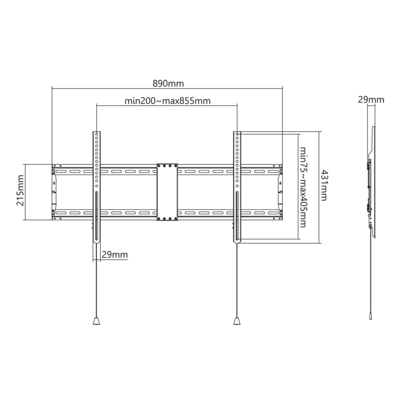 Low-Profile Fixed TV Wall Mount, for 43" to 100" Displays Image 12