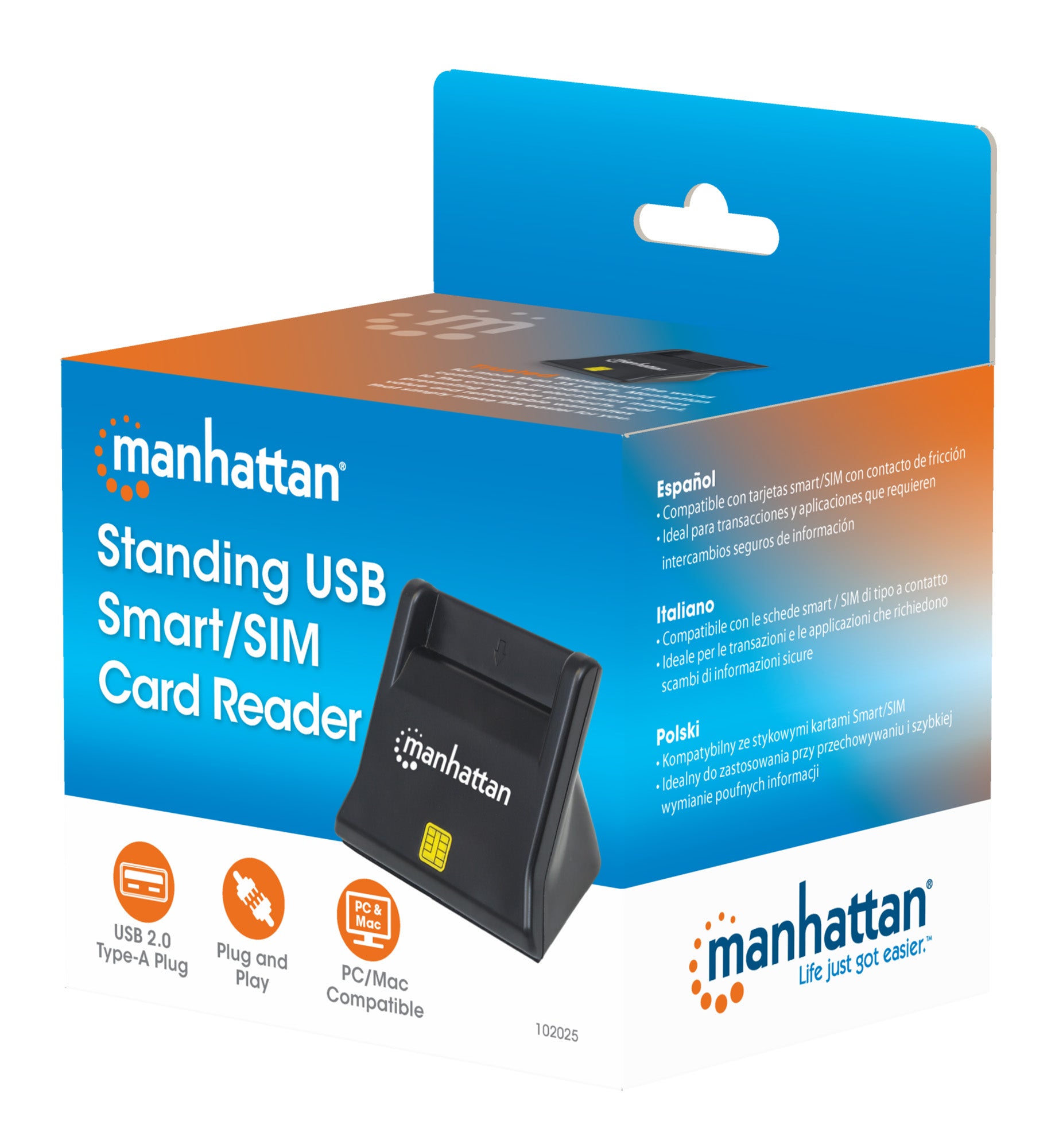 Standing USB Smart/SIM Card Reader Packaging Image 2