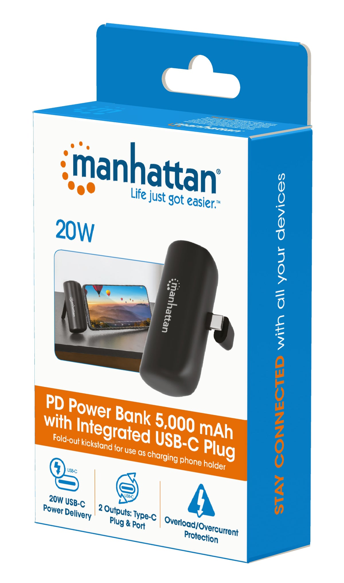 PD Power Bank 5,000 mAh with Integrated USB-C Plug - 20 W Packaging Image 2