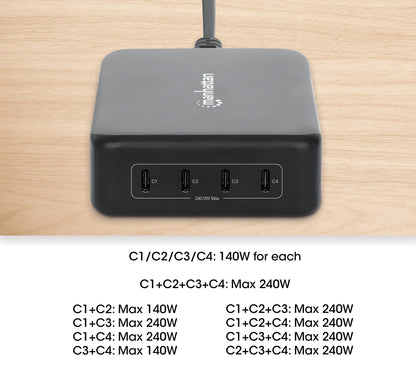 4-Port GaN USB Power Delivery Charging Station - 240 W / PD 3.1 Image 6