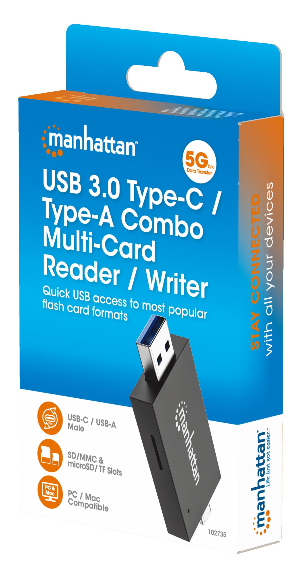 USB 3.0 Type-C / Type-A Combo Multi-Card Reader / Writer Packaging Image 2
