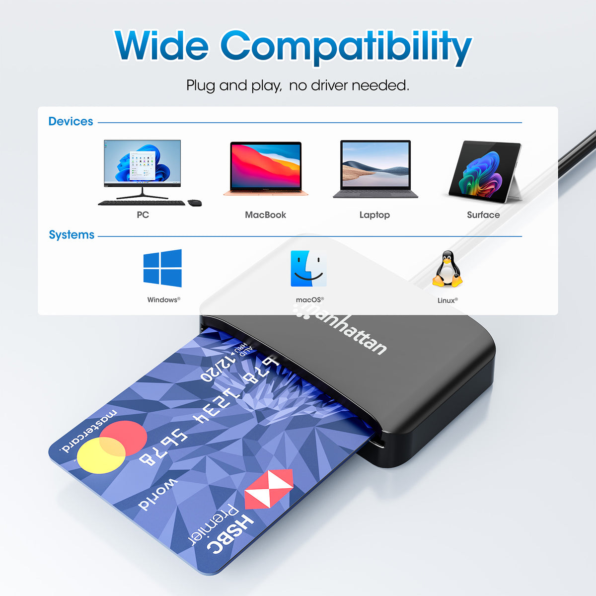 USB-C Smart Card Reader with microSD Slot Image 5