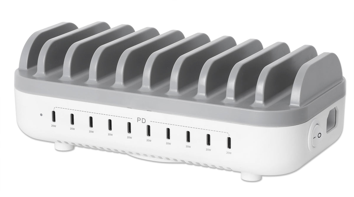 10-Port USB-C Power Delivery Charging Station - 20W per Port Image 1