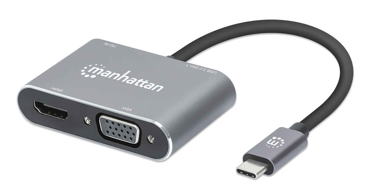 USB-C to HDMI & VGA 4-in-1 Docking Converter with Power Delivery Image 1