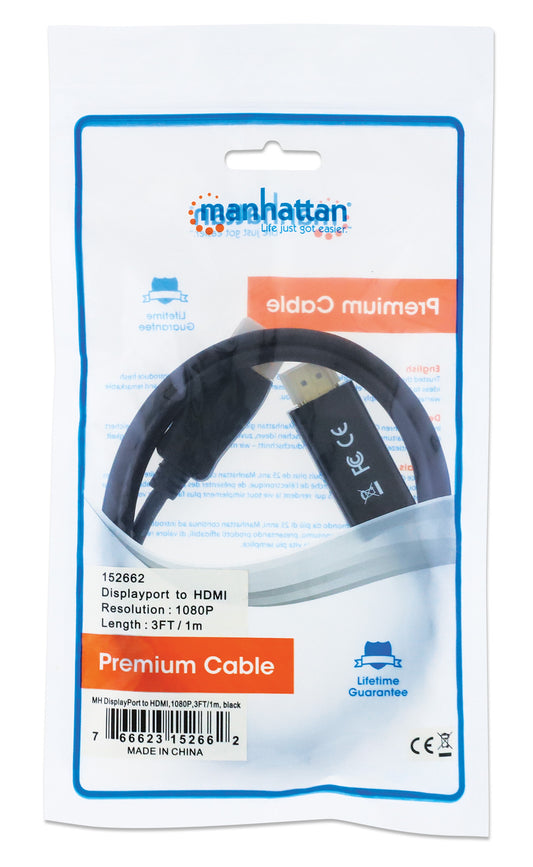 1080p DisplayPort to HDMI Cable Packaging Image 2