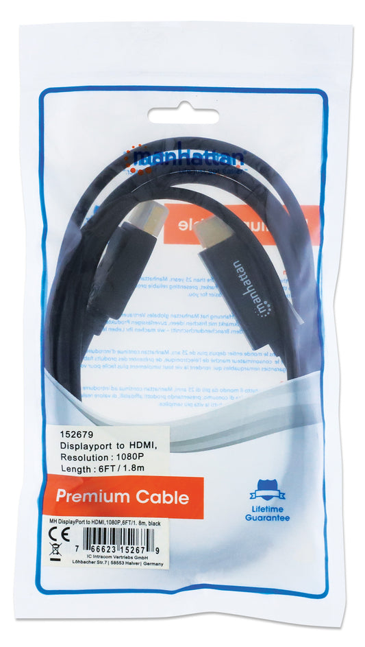 1080p DisplayPort to HDMI Cable Packaging Image 2