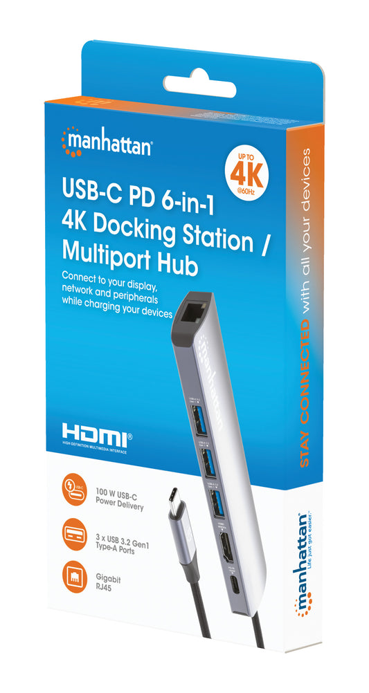 USB-C PD 6-in-1 4K Docking Station / Multiport Hub Packaging Image 2
