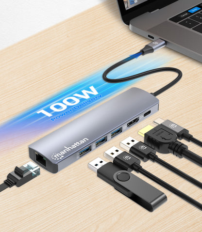 USB-C PD 6-in-1 4K Docking Station / Multiport Hub Image 8