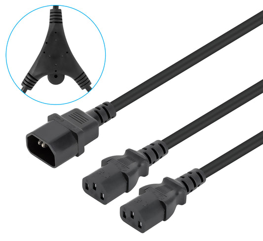 Power Cable Y-Splitter 2 x C13 to C14, 1.8 m Image 1