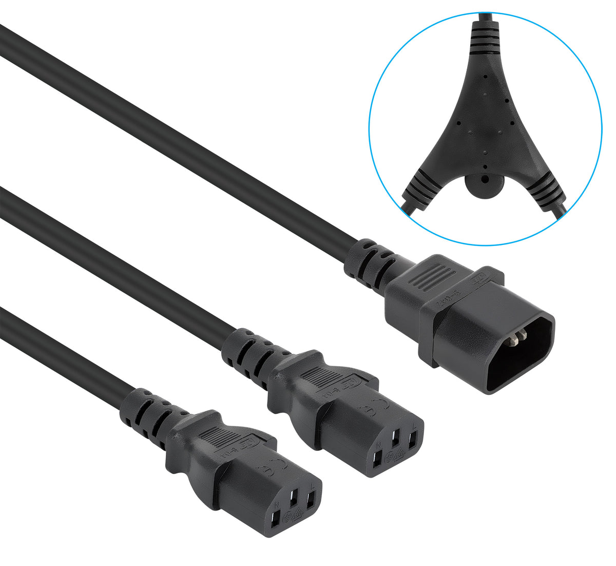 Power Cable Y-Splitter 2 x C13 to C14, 1.8 m Image 2