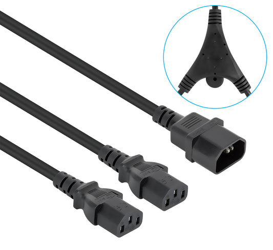 Power Cable Y-Splitter 2 x C13 to C14, 1.8 m Image 2