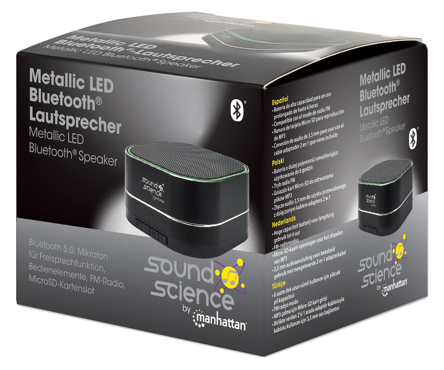 Sound Science Metallic LED Bluetooth® Speaker Packaging Image 2