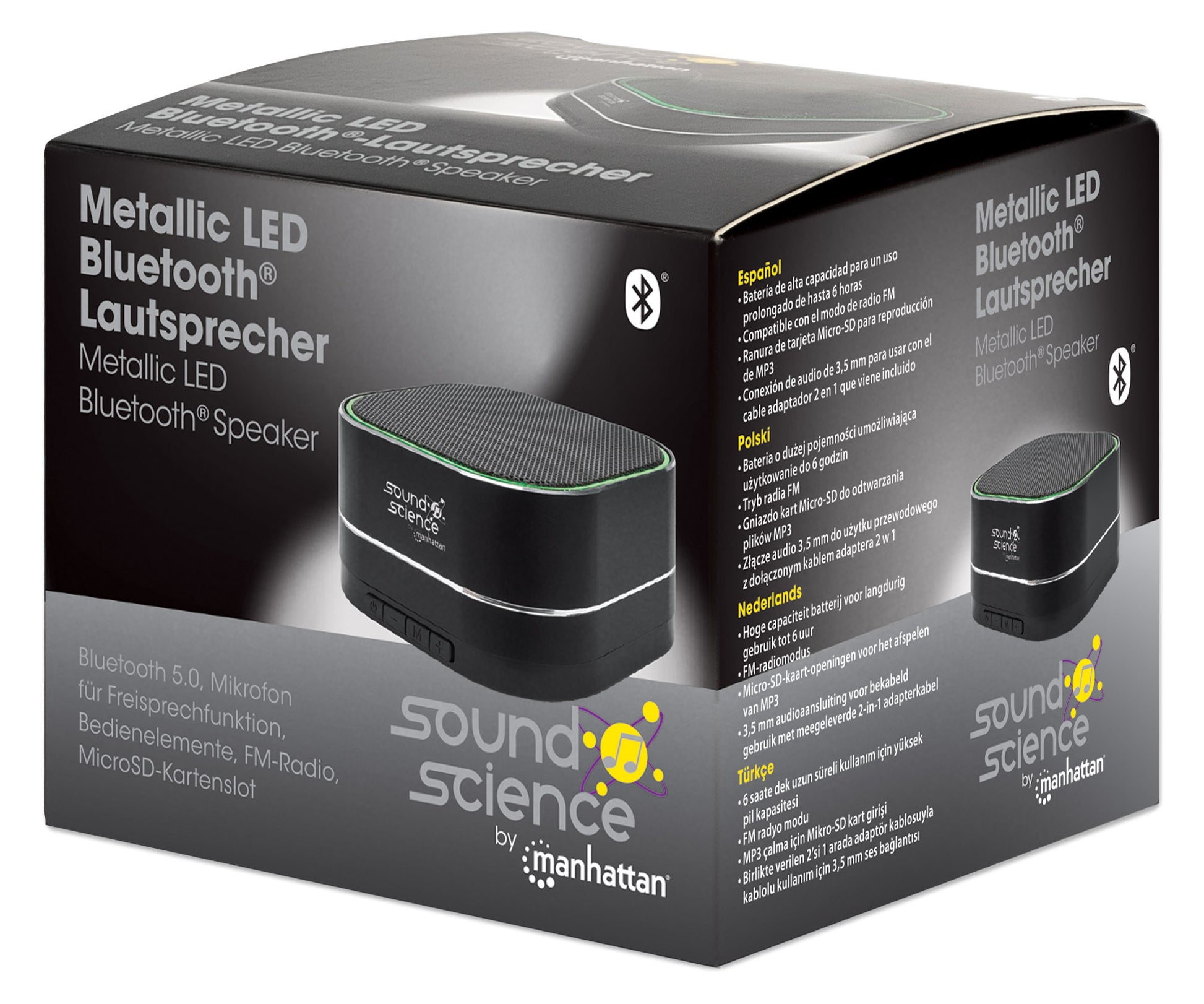Sound Science Metallic LED Bluetooth® Speaker Packaging Image 2