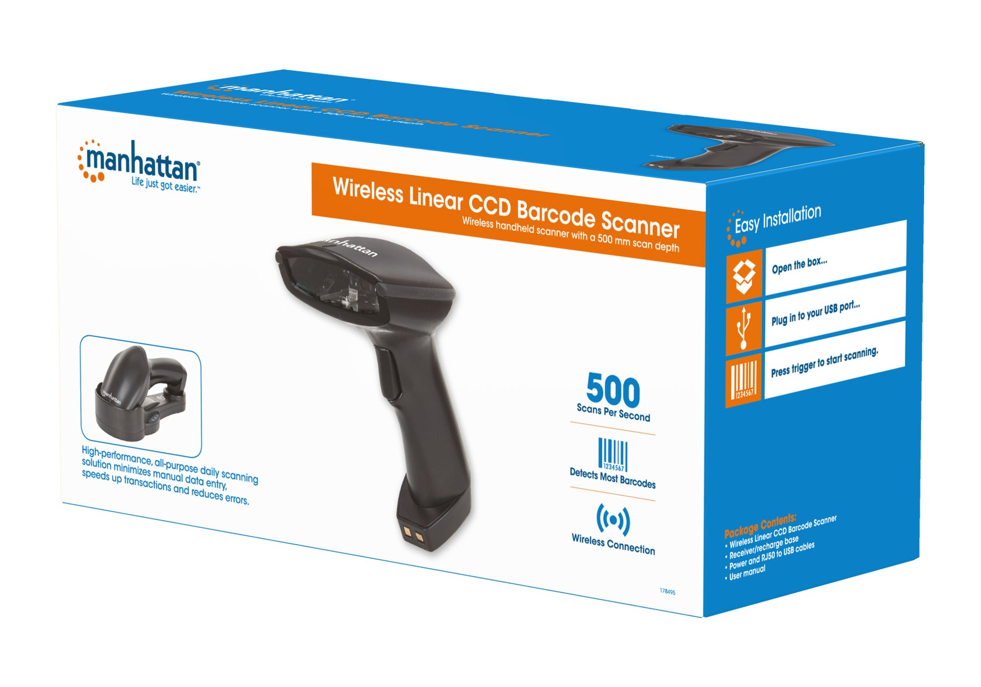 Wireless Linear CCD Barcode Scanner Packaging Image 2